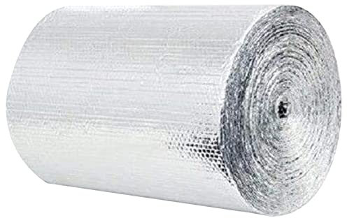 ohfruit 1 Rolle Luftpolsterfolie Isolierung Wärmedämmung R8 Industriestärke Handelsqualität Kein Reißen Strahlungsbarriere Wrap für Wetterschutz Dachböden Silber