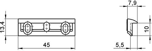 EFF-EFF 128.1000011 40 Effeff Aufschraubstück 118 FaFix für elektrischer Türöffner Türbeschlag, Stahl verzinkt 128.100, Silber