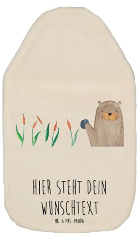 Mr. & Mrs. Panda Personalisierte Wärmflasche Otter Stein - Personalisierte Geschenke, Wärmflasche mit Namen, Otter Seeotter See Otter, Fischotter,