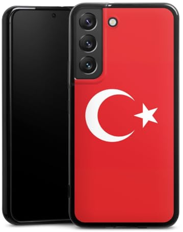 Slim Case extra dünn kompatibel mit Samsung Galaxy S22 Silikon Handyhülle schwarz Hülle Türkei Flagge Flaggen