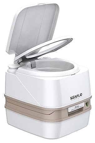 Seaflo LIGHTEU 12L 3.2Gallon Inodoro portátil de inyección Multifuncional RV Camping Caravana al Aire Libre