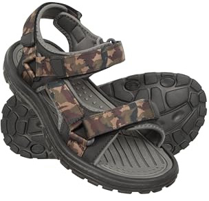 Mountain Warehouse Camo Crete Herrensandalen - Sommerschuhe, gepolstertes Fußbett, Neoprenfutter, Haken- und Schlaufenriemen Strandschuhe - Frühling Sommer Camouflage (01) Herren-Schuhgröße 43 EU
