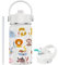 Mi Ko Mi Ka Botella de Agua para Niños de Acero Inoxidable 350ml - Botella Térmica Reutilizable | Sin BPA | Mantiene 24H Frio / 12H Calor | Termo y Hermética - Doble Pared a Prueba de Fugas (Animales)
