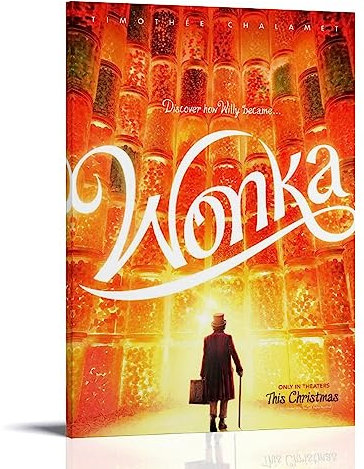 V BY N Wonka Poster Vintage Art Cover Room Decor Aesthetic Bedroom Decor Canvas Poster For Bedroom 12x18inch(30x45cm) Frame-style