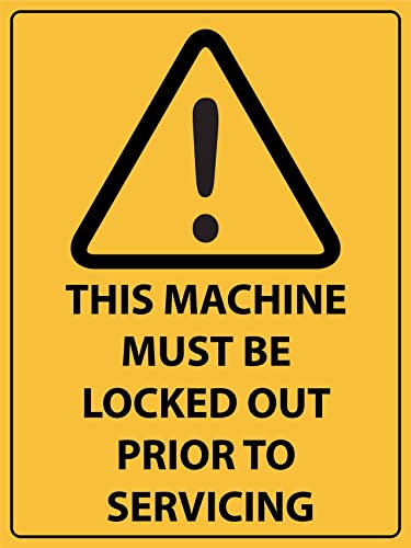 Attenzione: Questa Macchina Deve Essere Bloccata Prima Della Manutenzione Segnali Di Avvertimento Targa In Metallo Poster Metallo Targa Da Parete In Metallo Per Interni Esterni 20X30cm