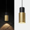 Ouglres Hängelampe Schwarz Gold,Pendelleuchte 1 Flammig Holz,Industrial Zylinder Hängeleuchte Kücheninsel,Aluminium Lampenschirm,Vintage Pendellampe e27 Für Schlafzimmer,Esszimmer,Bar,Höhenverstellbar
