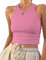 PLOKNRD Top Bauchfrei Damen Ärmellos Racerback Rundhals Tank Top Rosa M