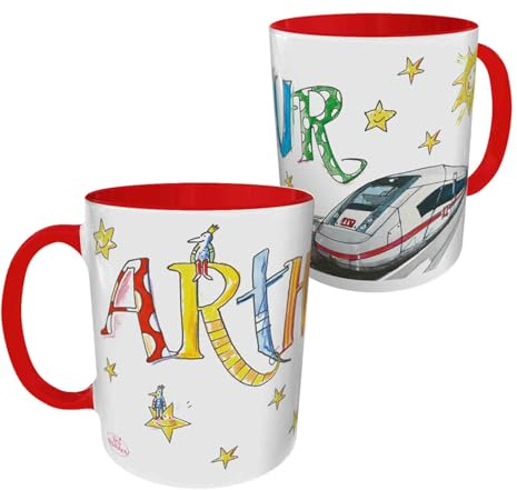 Tasse ICE, personalisierte Kindertasse, Rosirosinchen (Rot)
