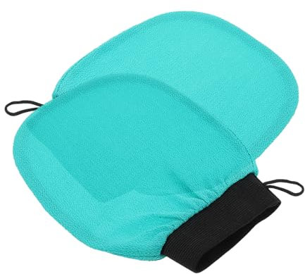 WOONEKY 2 Piezas guantes exfoliantes guante exfoliante guante de baño de una pieza con bola de exfoliación corporal exfoliating gloves depuradores corporales guantes para fregar la piel