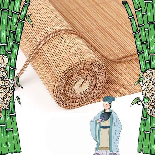 Retro Outdoor Shades for Patio - Bamboo Roller Blinds, Roll Up Shades, Porch Blinds - Custom Size A15