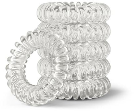 IMPERIO Spiral Haargummi - Premium Haargummis für Damen & Mädchen - Vermeide Haarbruch, Spliss & Verknotungen - Hochwertige & schonende Zopfgummis in verschiedenen Farben (Transparent Klein)