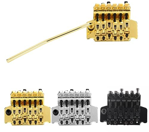 Tremolo System Bridge, Guitar Spring Stabilizer, Double Lock Tremolo Bridge, Suitable for Providing Reliable Support for Strings (Gold)