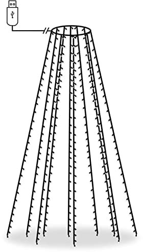 Tidyard Weihnachtsbaum-Lichternetz mit 250 LEDs Blau Lichterkette Lichtervorhang Baumvorhang Weihnachtsdeko Weihnachtsbaumbeleuchtung Kaltweiß 250cm