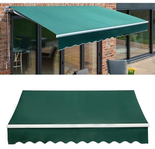 Telo di ricambio per tenda da sole per esterni, impermeabile, in poliestere, 4 x 3 m, colore: verde