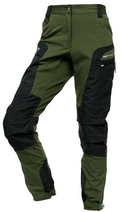 PUMA Workwear Pro-One Wanderhose Damen - Robuste Outdoorhose für Damen - Mit verstärktem Nylon für Langlebigkeit - Trekkinghose mit 4-Wege-Stretch - Verstellbarer Knopfleiste - M - Oliv