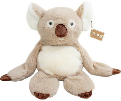 DRACA Weighted Stuffed Animal Gewichtskuscheltier 2,3kg | Gewichtstiere Kinder Anxiety Toy Weighted Plush | Gewicht Kuscheltier | Gewichtskuscheltier für Erwachsene und Kinder | Koala Kuscheltier