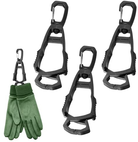 YUXIANLB 3 Stück Handschuhhalter, 360° Drehbar Handschuh Clip Mit Karabinerhaken, Grabber Halter Handschuhhalter Gürtel Bauhandschuhe leistungsstarker Handschuhclips Arbeitshandschuhhalter