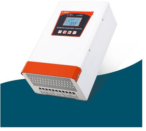HPHPH Controlador de Carga Solar, híbrido Solar y eólico Controlador de Carga MPPT Doble 4kW 12v 24v y 24v 48v Regulador automático(12v 24v Auto)