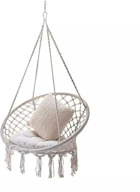 Xilin-872 Rattanstühle für Zuhause Hängender Korb, Outdoor-Baumwollseil, Hängesessel, Balkon, Schaukelstuhl, Innenbereich, Homestay-Schaukel Terrassen-Loungesessel