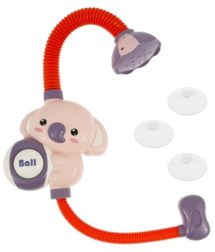 BAODBF Elefante Baby Duschkopf für Badewanne,Badepielzeug Dusche,Wasserspielzeug Kinder,Badewannenspielzeug,Duschkopf für Babywanne (Rot)