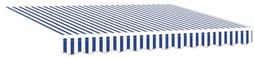 vidaXL Ersatzstoff für Markisen für einen Rahmen von 3,5 m x 2 m in Blau und Weiß