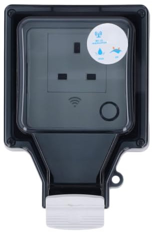 WiFi Smart Outdoor Socket with IP66 Waterproof Design, Remote Control via App, AC110-250V, White/Gre