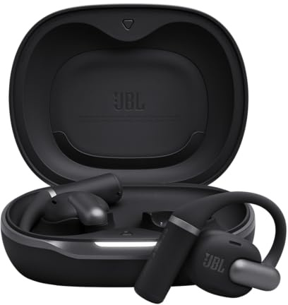 JBL Sense Pro Cuffie Open-Ear True Wireless, Nero | Hi-Res Audio, fino a 38 Ore di Autonomia, Resistenti ad Acqua e Polvere IP54, Tecnologia JBL OpenSound e Spatial Sound
