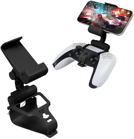 DiyGody Supporto per controller PS5 per cellulare, supporto regolabile, supporto da gioco mobile con morsetto per Playstation 5, clip da gioco mobile, nero