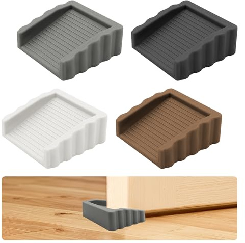 Lot de 4 petits butoirs de porte en caoutchouc, cale en caoutchouc bidirectionnelle pour le bas, cales de porte décoratives pour le bureau à domicile, butoirs en caoutchouc pour moquette (4 couleurs)