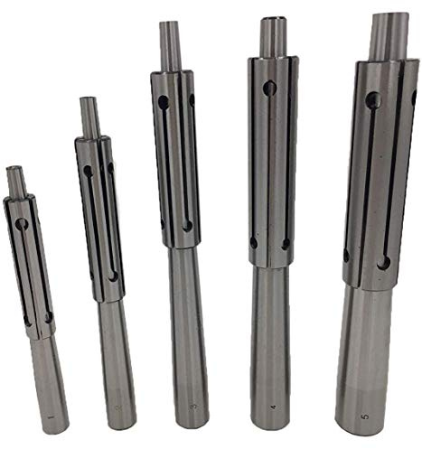 Almhs Präzisions-Spreizdorn-Set, 1,27 cm - 2,5 cm, 5 Dornen und 5 Hülsen, für Drehmaschinen, aus Eisen, manuell verriegelt