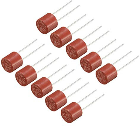 Sourcing map - 10 piezas de cilindro miniatura montado en DIP Slow Blow Micro fusible T2A 250V rojo
