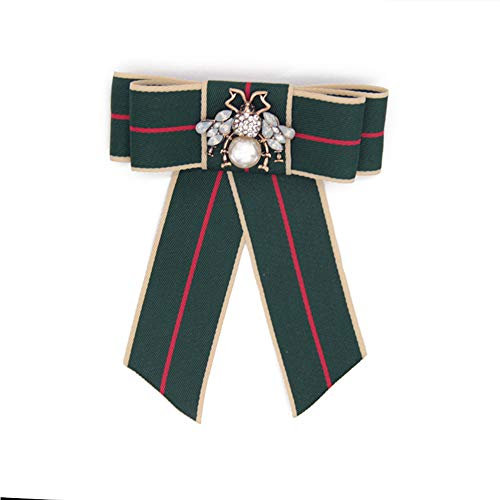 Good partner Brosche Schleife Damen Schleifenbrosche Schleifen Mit Strass Schmuckbrosche Glitzer Kristalle (Green)