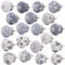 Knober 20 X Stück Set | Weiß und Grau | | Montur aus Edestahl | Möbelknöpfe 40mm Knauf | Türgriff Gewinde metrisch M3 | handbemalt | Set 01