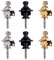 Guitar Strap Locks Set 6 Pack Strap Lock Set Buttons Security Quick Release Straplocks Strap Parts for Acoustic, Ukulele, Martin, Banjo, Electric and Bass Guitars Strong Straps Locks Snug