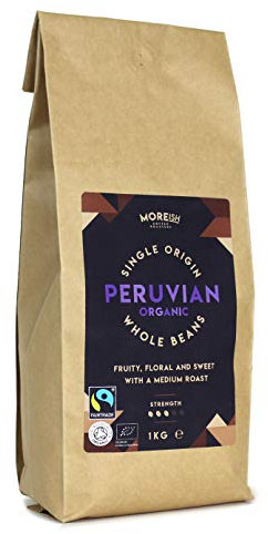 Moreish - Peruvian Organic Fairtrade - Single Origin Coffee Beans - 1kg