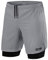 TCA Ultra Sporthose Herren kurz 2 in 1 mit Tasche - Kurze Sport Shorts Trainingshose mit Taschen - Laufhose mit Kompressions Innenhose und Reißverschluss Handytasche - Hellgrau, M