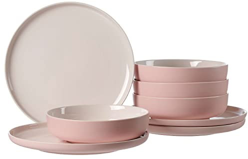 Ritzenhoff & Breker Tafelservice Jasper, 8-teilig, Rosa, Steinzeug, Speiseteller und Suppenschalen für 4 Personen