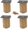 4x Pieds de Meubles en Bois Massif,Pattes de Canapé-Lit de Rechange,Pied de Meuble TV Rond DIY,Moderne Table Basse Placard Table de Chevet Jambes,avec Accessoires de Montage,Bois d'hévéa (12cm/4.7)