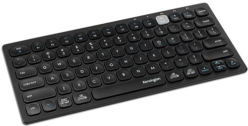 Kensington Kompakte Multi-Device Dual Wireless Tastatur, Bluetoothfähig, Windows-, Mac-, iOS-, ChromeOS-kompatibel, K75502DE,schwarz