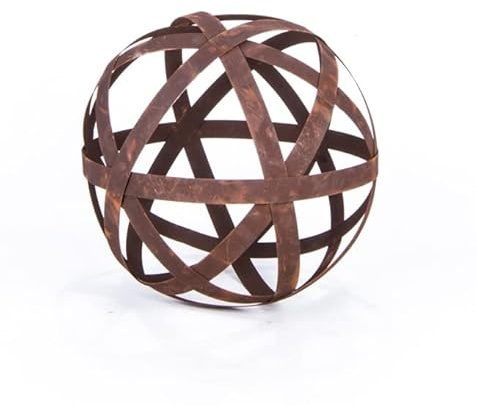 ecosoul Kugel Rostkugel Dekokugel verrostet Bänder Gartenkugel Metall Rost Deko Edelrost Verschiedene Durchmesser 1 Stück (50cm Durchmesser)