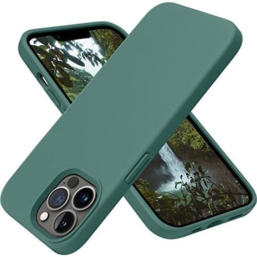 OTOFLY for iPhone 13 Pro Max Case [Compatible with MagSafe] Full-Body Silicone Shockproof Slim Thin Phone Case for iPhone 13 Pro Max 6.7 inch (Midnight Green)