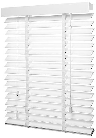 Ventanara® Holzjalousie 50mm Holz Jalousie Matt Jalousette Echtholz (100 x 180 cm, weiß)