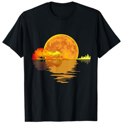 Gitarre Natur Mond Musik Lover Geschenk Acoustic Guitar T-Shirt
