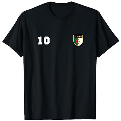 Algérie T-shirt numéro 10 Football Tee Drapeau Algiers T-Shirt