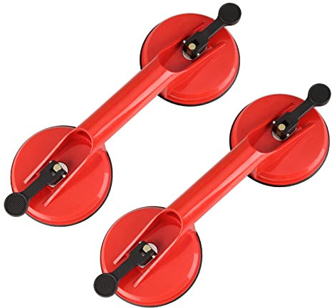 Olympia Tools Ventose in plastica resistente con manico per piastra sottovuoto, ganci per sollevare grandi vetri/piastrelle, sollevatore a ventosa per vetri/vetri/cuscinetto per