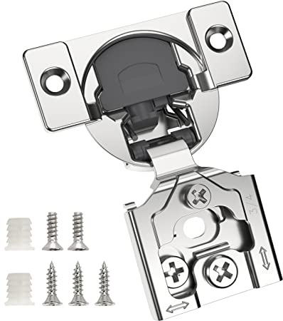 Chibery 10 Pack 3/4 Overlay 3D Soft Close Concealed Hinge for Face Frame Door, Smooth Slow Self Closing Hinges, Satin Nickel, Hidden 105° Open Angle Stainless Steel Hinge for Kitchen Cabinet Door
