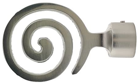 GIRASOLE HOME® Embout spirale pour barre de rideau de diamètre de 18-20 mm 2 pièces en aluminium (Nickel satiné)