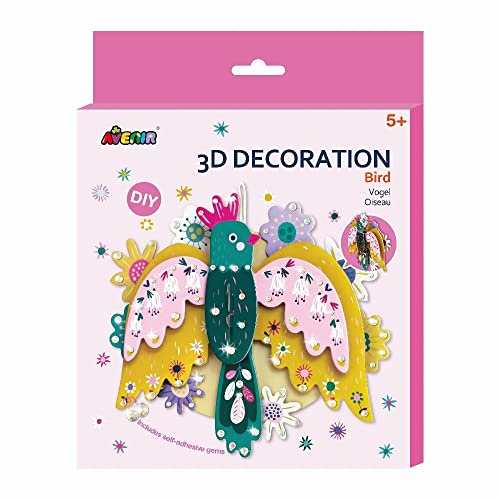 Avenir 6305067, 3D Dekoration Vogel, Kreativ-Kit, Bastelset für Kinder ab 5 Jahren