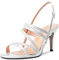 Castamere Donna Medio Tacco Heel Aperte sulla Punta Slingback Sandali Cinturino alla Caviglia Sexy da Matrimonio Feste 8.5 CM Heels Bianco Verniciata 39 EU