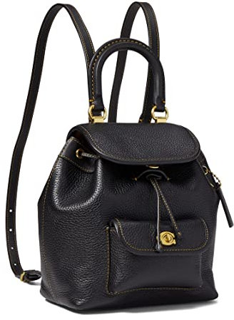 Coach Riya Rucksack aus weichem Kieselleder, Schwarz, Einheitsgröße, Schwarz, Einheitsgröße, Riya Rucksack 21 aus weichem Kieselleder